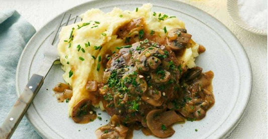 D.hh) Meatloaf with mashed potato/ carne con puré de papá