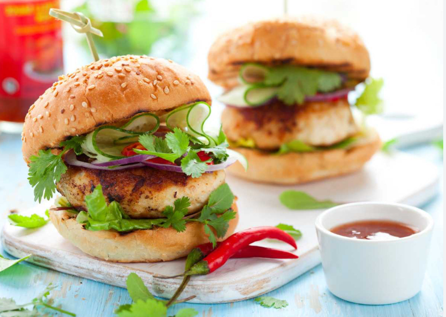 Bandeja mix burger and chicken sandwich