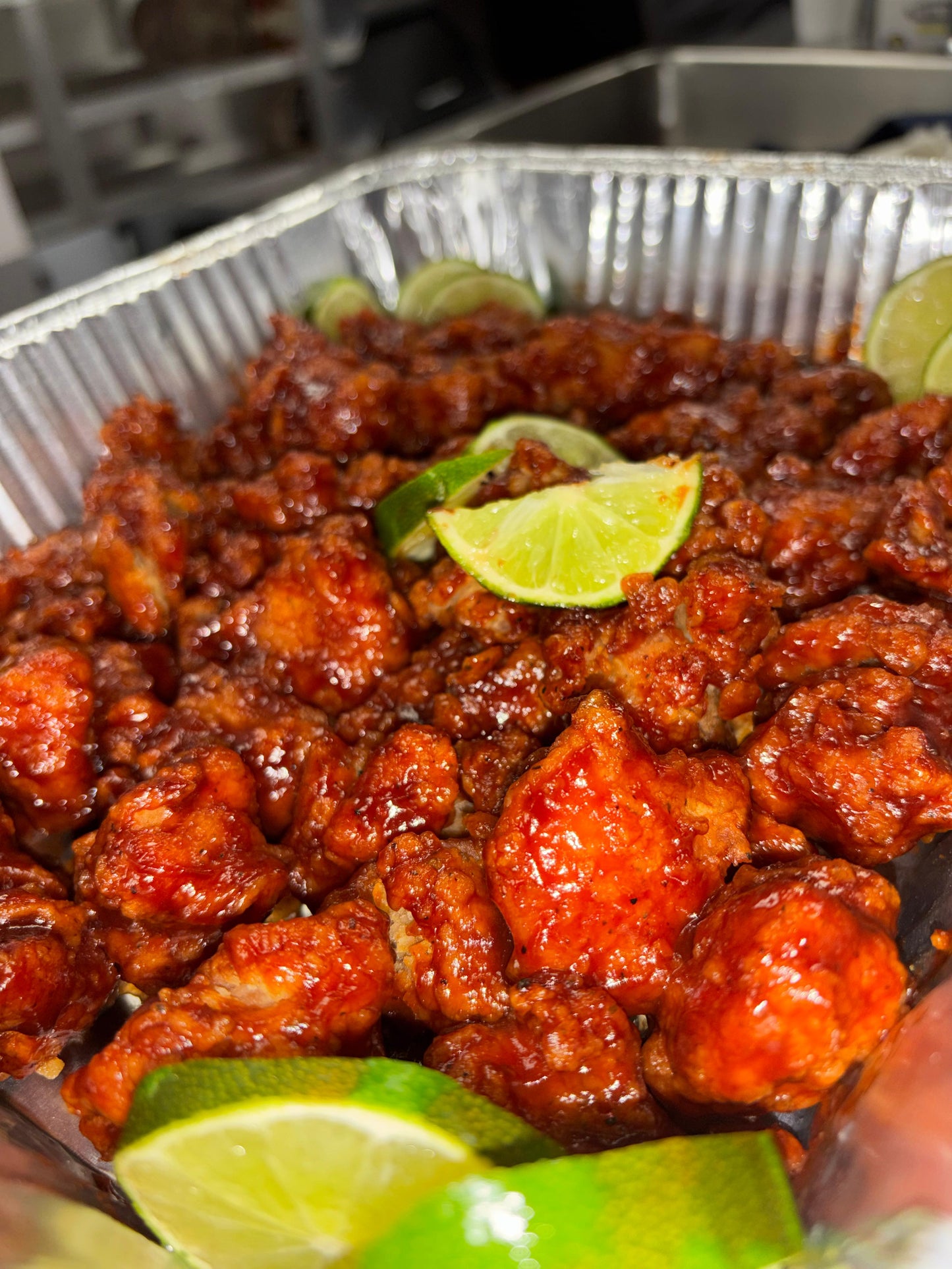 B.y.j) Orange Chicken/Pollo a la Naranja